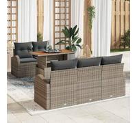 Poly rotin Gris Ensemble modulaire Patio Terrasse 6 pieces 100x55x73cm | Ensemble Canapé Jardin 6 Pcs Gris Poly Rotin Modulable avec Rangement pour Terrasse Patio Salon Extérieur Imperméable