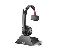 Poly Savi 8210 UC - Savi 8200 series - micro-casque - sur-oreille - DECT / Bluetooth - sans fil - Suppresseur de bruit actif - USB-A via adaptateur Bluetooth - noir - certifié Zoom, certifié UC Noir G