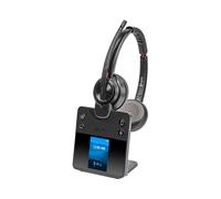 POLY Savi 8420 Office : Micro-casque DECT Stéréo, Bluetooth 5.2, Portée 55m, Autonomie 13h, Suppression Bruit Active, 32 Ohm, 160g