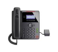 POLY Téléphone IP Edge B20 PoE - 2 Lignes, Écran LCD 2.8", Gigabit Ethernet, Codecs G.711/G.722/OPUS, Port Casque 3.5mm, RJ-45, RJ-9, Noir