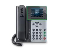 POLY Téléphone IP Edge E300 PoE Gigabit Ethernet, écran IPS 3.5" 320x240, 8 lignes, codecs G.711/G.722/OPUS/iLBC, port USB-C, double RJ-45.