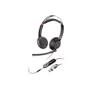 Poly Casque stéréo Voyager Blackwire 5220 USB-C, prise 3,5 mm, adaptateur USB-C/A Noir