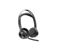 Poly Voyager Focus 2 - Micro-casque - sur-oreille - Bluetooth - sans fil - Suppresseur de bruit actif - USB-C via un adaptateur Bluetooth - noir - Certifié pour Microsoft Teams, certifié Zoom