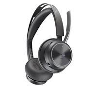 Poly Voyager Focus 2-M - Micro-casque - sur-oreille - Bluetooth - sans fil, filaire - Suppresseur de bruit actif - USB-C - noir - Certifié pour Microsoft Teams