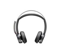 Poly Voyager Focus 2-M - Micro-casque - sur-oreille - Bluetooth - sans fil - Suppresseur de bruit actif - USB-C via un adaptateur Bluetooth - noir -