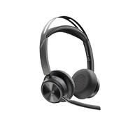 Poly Voyager Focus 2 - Micro-casque - sur-oreille - Bluetooth - sans fil - Suppresseur de bruit actif - USB-C via un adaptateur Bluetooth - noir - certifié Zoom, Certifié pour Microsoft Teams