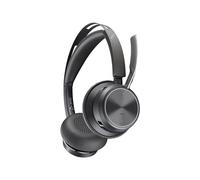 Poly Voyager Focus 2 UC - Micro-casque - sur-oreille - Bluetooth - sans fil, filaire - Suppresseur de bruit actif - USB-C via un adaptateur Bluetooth - avec support de chargement - certifié Zoom