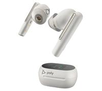 Poly Voyager Free 60+ UC - Écouteurs sans fil avec micro - intra-auriculaire - Bluetooth - Suppresseur de bruit actif - USB-A via adaptateur Bluetooth - blanc sable - certifié Zoom