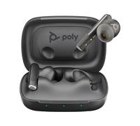 POLY Voyager Free 60 UC Écouteurs True Wireless Noir Charbon Bluetooth 5.3, Portée 30m, Adaptateur USB-C BT700, Autonomie 8h (ANC), Étui de Charge