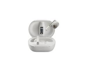 Poly Voyager Free 60+ UC USB-C blanc Écouteurs sans-fil nouvelle génération avec étui à écran tactile, conçus pour le travail et la vie quotidienne.