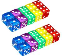 Polyédriques D6 Dés De Jeu En Acrylique,20 Pcs Dés Transparents Avec Coins Carrés Eux De Dés Conique Polyédrique D6 Magie En Plastique Pour Les Jeux De Société (5 Couleurs)