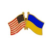 Polyester avec Motif ukrainien Épinglettes du drapeau ukrainien Épinglette du drapeau américain Broche de l'amitié pour la paix Épinglettes de chapeau Badge soutien à l'Ukraine et aux (Yellow, 4CM)