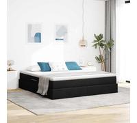 Polyester avec Rangement Moderne Noir 180x200 cm | Lit avec rangement et matelas Noir 180 x 200 cm Polyester Hydraulique Super King avec Cadre Métal