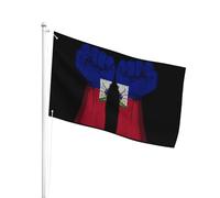 Polyester Bannière De Jardin 90X150Cm Poings Haïtiens Drapeau De Jardin Resistant Exterieur Pirate Drapeau Pour Terrasse, Festival, Jardin