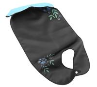 Polyester Bavoir Double Couche Lavable Noir, Personnes Âgées