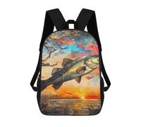 Polyester Cartable Scolaire Bar Sautant Hors De l'eau Au Coucher du Soleil Sacs D'École Loisir Casual Sac À Dos De Voyage pour Voyage, Scolaires, Voyage, 42X32X14Cm