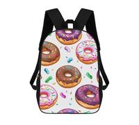 Polyester Cartable Scolaire Crème De Beignet Au Chocolat Sac À Dos De Voyage Mignon Sac À Dos d'affaires pour Voyage, Randonnée, Trekking, 42X32X14Cm
