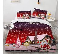 Polyester Coton Housse De Couette 220X240 Fille Noel Pas De Repassage Parure Lit Enfant 220 X 240 Cm avec 2 Taies d'oreiller 65X65Cm