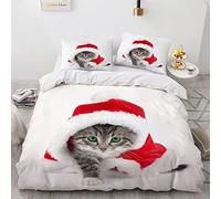 Polyester Coton Parure De Lit Noel 220 X 240 Cm avec 2 Taies d'oreiller 65X65Cm Housse De Couette 220X240 Enfant Fille Pas De Repassage