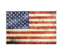 Polyester Drapeau Américain Vintage Léger, Décoratif 150cm pour Jardin | Style Vieilli et Patiné, Usage Boîte aux Lettres et Cour Avant, Rouge, Fêtes Patriotiques