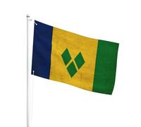 Polyester Drapeau De Jardin 90X150Cm Saint-Vincent-Et-Les-Grenadines Vintage Drapeaux Bannières Couleurs Vives Drapeaux Personnalisé Pour Décoration D'Halloween, Décoration D'Intérieur, Jardin
