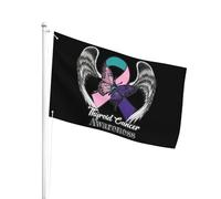 Polyester Drapeau De Jardin 90X150Cm Sensibilisation Au Cancer De La Thyroïde Drapeaux Personnalisé L’Extérieur Drapeaux Bannières Pour Cadeau De Noë, Décoration D'Halloween