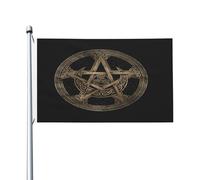 Polyester Drapeau De Jardin 90X150Cm Wiccan Occulte Pentagramme Pentacle Sorcière Païenne Drapeaux Résistants Aux Intempéries Drapeau Personnalisé Pour Jardin, Cadeau De Noë