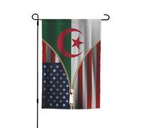 Polyester Drapeau Extérieur 30X45Cm Amitié Algéro-Américaine Et Algérienne Drapeaux De Cour Élégant Drapeau De Noël Pour Extérieur, Maison, Décoration
