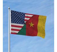 Polyester Drapeau Personnalisé Amérique Compliquée Cameroun Camerounais Drapeaux Bannières Résistants Aux Intempéries Pirate Drapeaux Pour Décoration D'Intérieur, Terrasse, Cadeau De Noë, 3X5 Ft