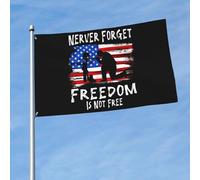 Polyester Drapeaux Bannières N'Oubliez Jamais Que La Liberté N'Est Pas Gratuite. Jour Du Souvenir Drapeau Personnalisé L’Extérieur Drapeau De Jardin Pour Cadeau De Noë, 3X5 Ft