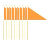 Polyester Drapeaux de Marquage Mât en Bambou 10 Pièces Triangulaires | Couleur Orange Résistante aux Intempéries, pour Jeunes Plantations, Zones à Signaler, Jardin et Dressage