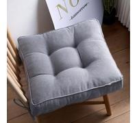 Polyester Galettes De Chaise pour Chaises De Salle À Manger 40 X 40 X 10 Cm Carré Coussins De Chaise De Cuisine avec Attaches Coussins D'intérieur Et D'extérieur,Gris,Set of 2