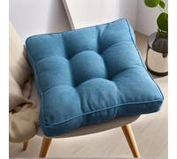 Polyester Galettes De Chaise pour Chaises De Salle À Manger 40 X 40 X 10 Cm Carré Coussins De Chaise De Cuisine avec Attaches Coussins D'intérieur Et D'extérieur,Bleu,Set of 2