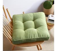Polyester Galettes De Chaise pour Chaises De Salle À Manger 40 X 40 X 10 Cm Carré Coussins De Chaise De Cuisine avec Attaches Coussins D'intérieur Et D'extérieur,Vert,Set of 2