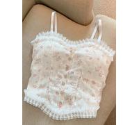 Polyester imprimé avec rembourrage de poitrine pour les loisirs Mesdames | Doux et moyennement extensible, taille unique pour 40 à 62 kg, pour un style décontracté, motif imprimé