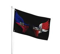 Polyester Pirate Drapeau 90X150Cm Haïti Et République Dominicaine Bannière De Jardin L’Extérieur Drapeaux Personnalisé Pour Terrasse, Cadeau D'Anniversaire, Décoration D'Halloween