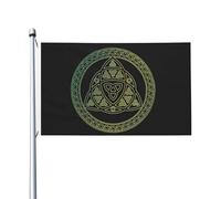 Polyester Pirate Drapeaux 90X150Cm Amulette Viking Mystique Infini Trinité Noeud Drapeau De Jardin Résistant À La Décoloration Uv Drapeau Personnalisé Pour Festival, Cadeau D'Anniversaire