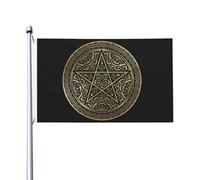 Polyester Pirate Drapeaux 90X150Cm Pentagramme De Sorcière Occulte Wiccan Drapeau De Jardin Haute Qualité Drapeau Personnalisé Pour Décoration D'Intérieur, Cadeau De Noë, Décoration D'Halloween