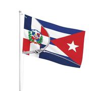 Polyester Pirate Drapeaux République Dominicaine Et Cuba Drapeau Personnalisé Couleurs Vives Drapeaux Bannières Pour Décoration D'Intérieur, Festival, Jardin, 3X5 Ft