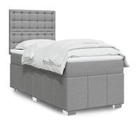 Polyester rembourré matelas ressorts ensachés lit sommier gris 80x200 cm