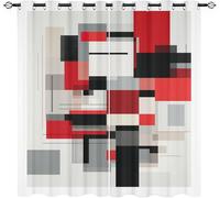 Polyester Rideaux Occultants 2 Panneaux 91.5L X 214H cm, Rideau Oeillets Art GéOméTrique Abstrait,Rideaux Lsolant Thermique Multicolore Draperies pour Chambre d'enfant et Salon Décore