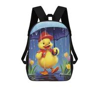 Polyester Sac À Dos De Voyage Averses D'Avril Canard Printemps Sac À Dos d'affaires Multicolore Sacs À Dos pour Scolaires, Voyage, Gym, 42X32X14Cm