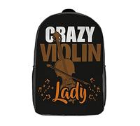Polyester Sac À Dos Scolaire Violoniste Et Joueur De Violon Sacs De Voyage Utilisation Quotidienne Sac À Dos d'affaires pour Voyage, Scolaires, Gym, 42X32X14Cm