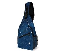 Polyester Sacoche Homme Bandouliere Constellation Galaxie Nuit étoilée Étoiles Minuit Sling Bag Casual,Léger Sac à Dos De Voyage pour école Femme Camping