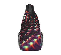 Polyester Sacoche Homme Bandouliere Vertiges de science-fiction Sac Bandoulière Durable,Antivol Sac à Poitrine pour Cyclisme Camping Randonnée