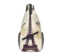 Polyester Sacoche Porté épaule Tour Eiffel J'aime Paris Sling Bag Réglable,Multifonction Crossbody Bag pour Homme Voyage Camping