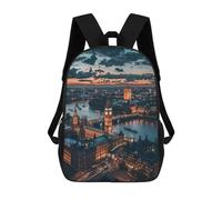 Polyester Sacs À Dos Pont De Londres Big Ben Sac À Dos d'affaires Casual Sacs D'École Loisir pour Trekking, Loisir, Voyage, 42X32X14Cm