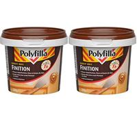 Polyfilla Enduit de Finition pour le Bois intérieur et extérieur - rendu ultra lisse - prêt à peindre en 1h - Pâte Blanc 400g (Lot de 2)