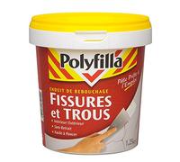 POLYFILLA Enduit de Rebouchage Fissures et Trous - sans retrait - Intérieur et Extérieur - Pâte 1,25 Kg