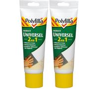 Polyfilla Enduit Universel 2 en 1 - Rebouche et Lisse Tous Supports - Intérieur et Extérieur - Pâte tube 330 G (Lot de 2)